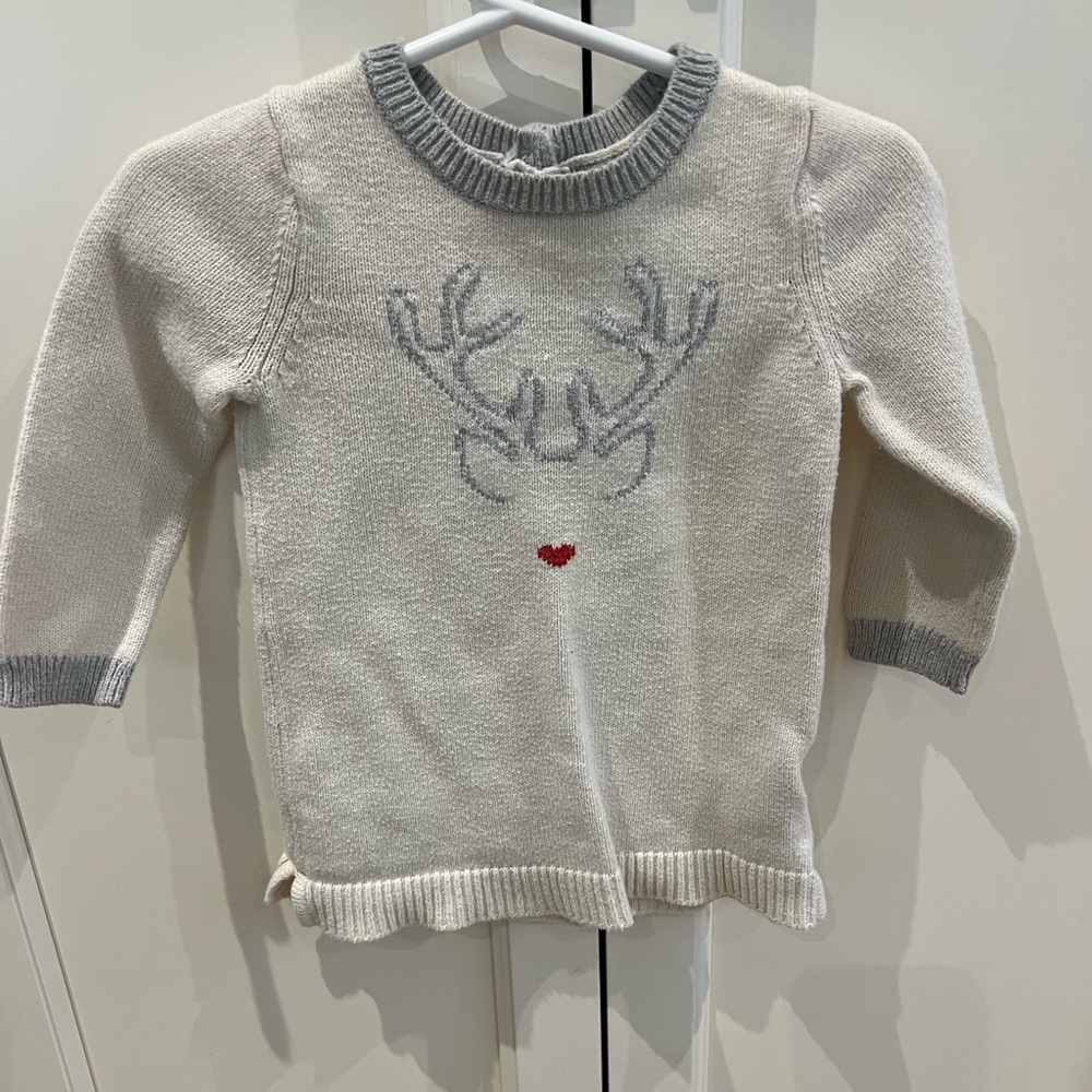 Baby gap Cozy Cream Reindeer Sweater for Kids 6-12m